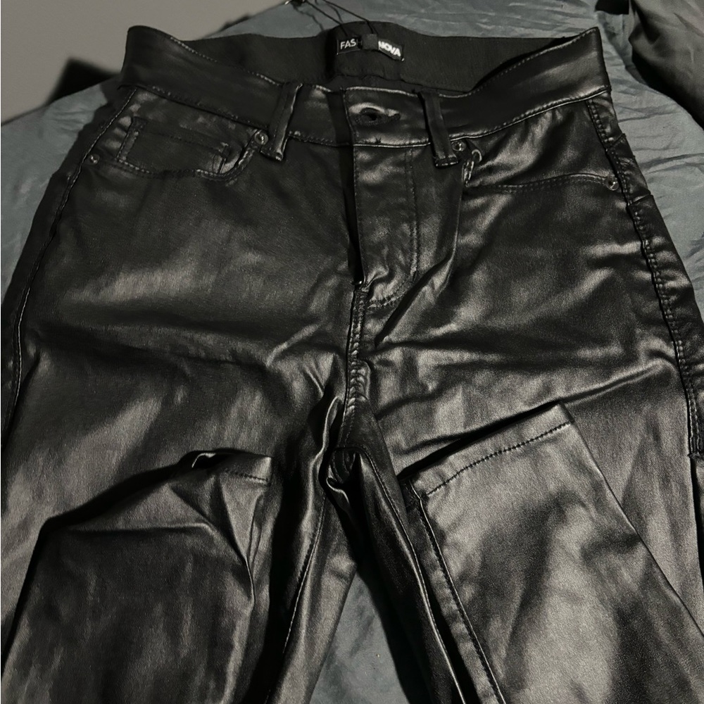 black leather pants
